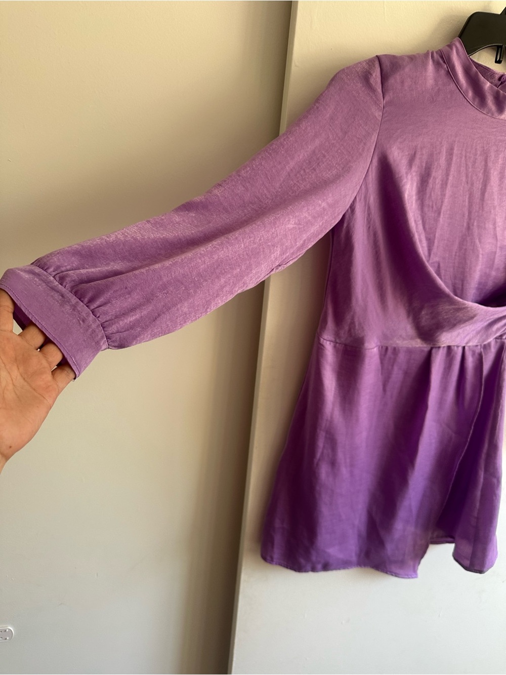 Zara Purple Long Sleeve Mini Dress - Picture 5 of 14